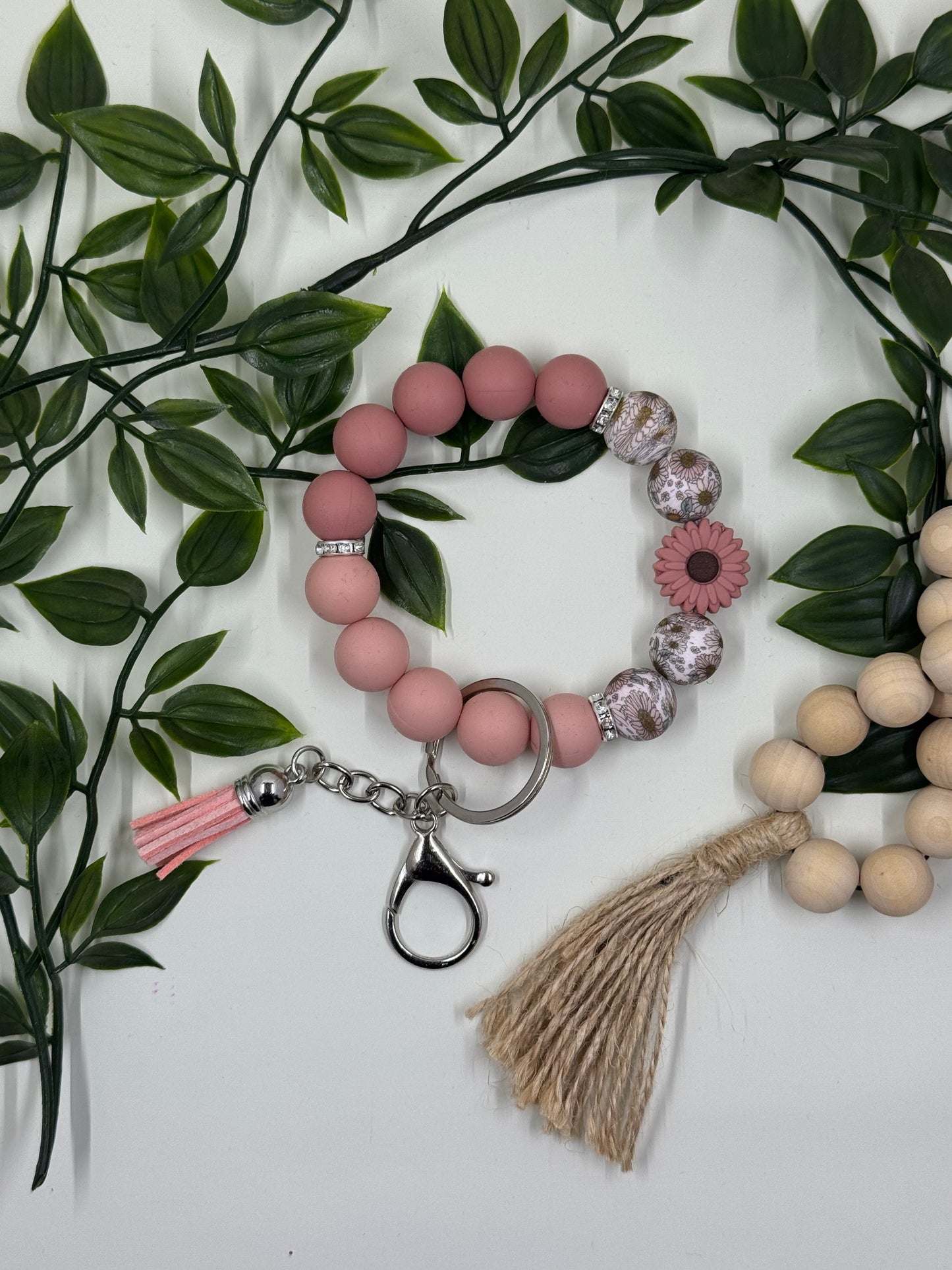 Beaded Wristlets- Blush Floral