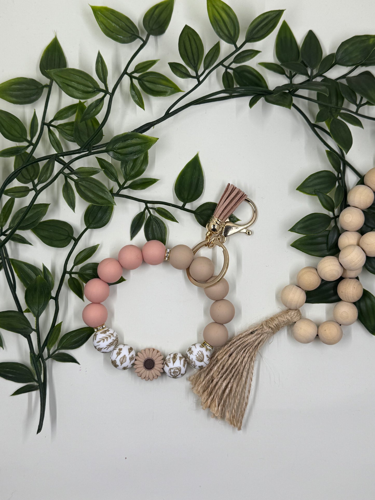 Beaded Wristlets- Pink & Neutral
