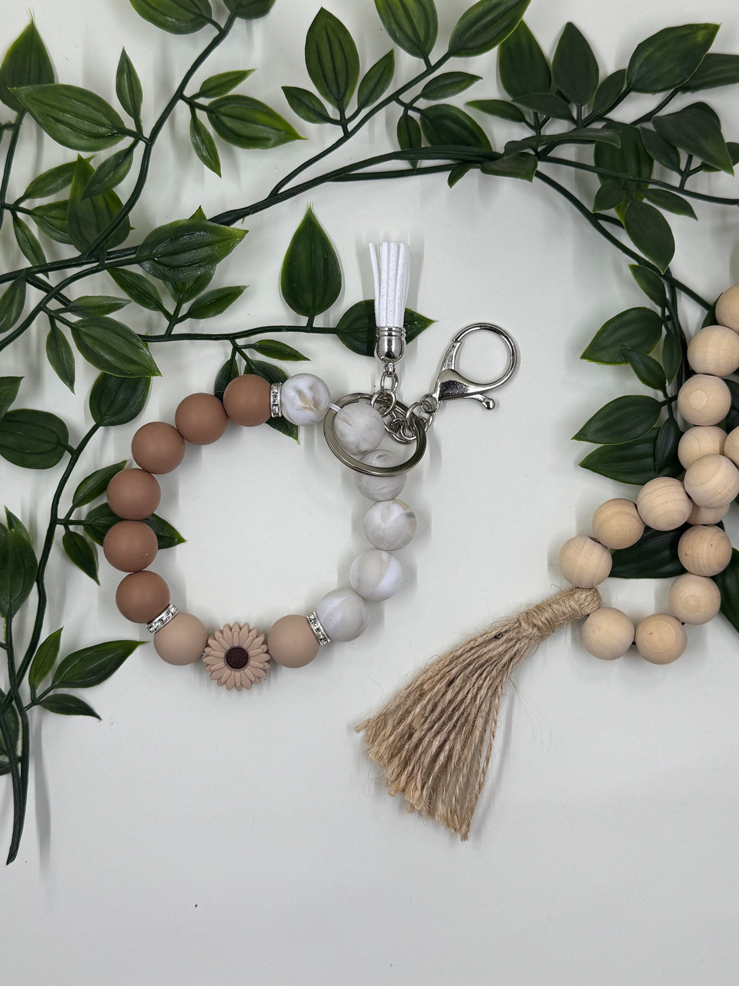 Beaded Wristlets - Brown Marble