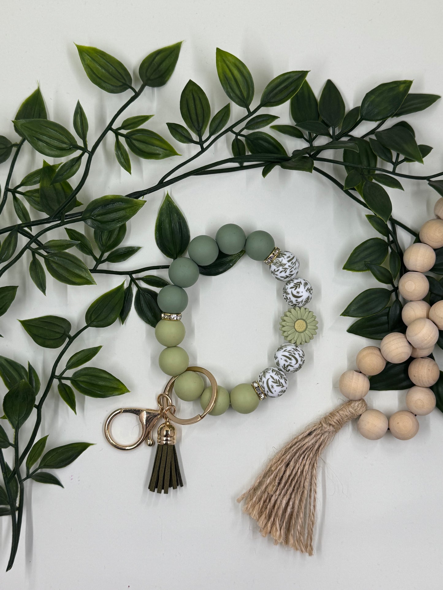 Beaded Wristlets- Sage