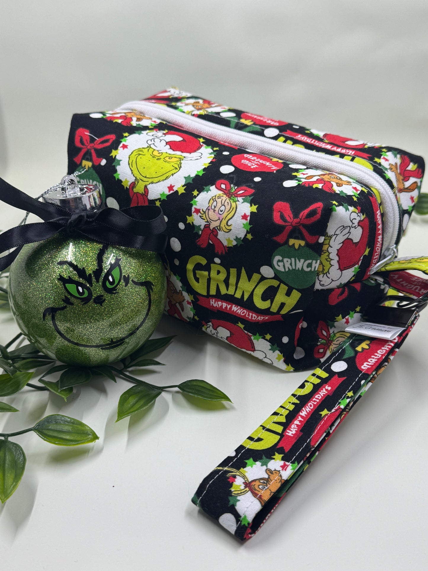 Christmas Themed Boxed Makeup Bags - Black