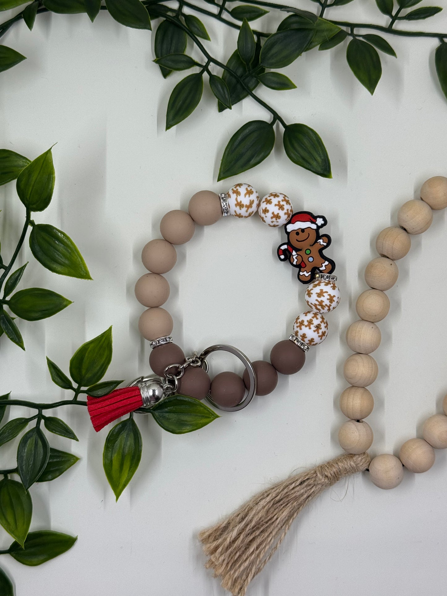 Christmas Themed Wristlets - Gingerbread Man- Brown