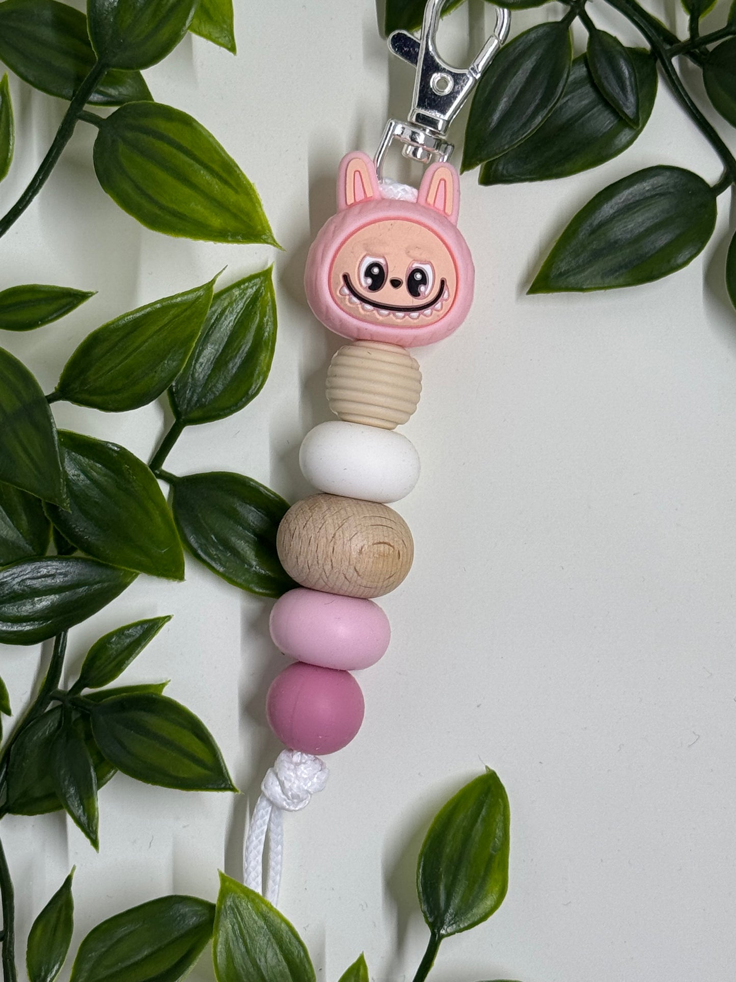 Labubu Beaded Keyrings - Pink