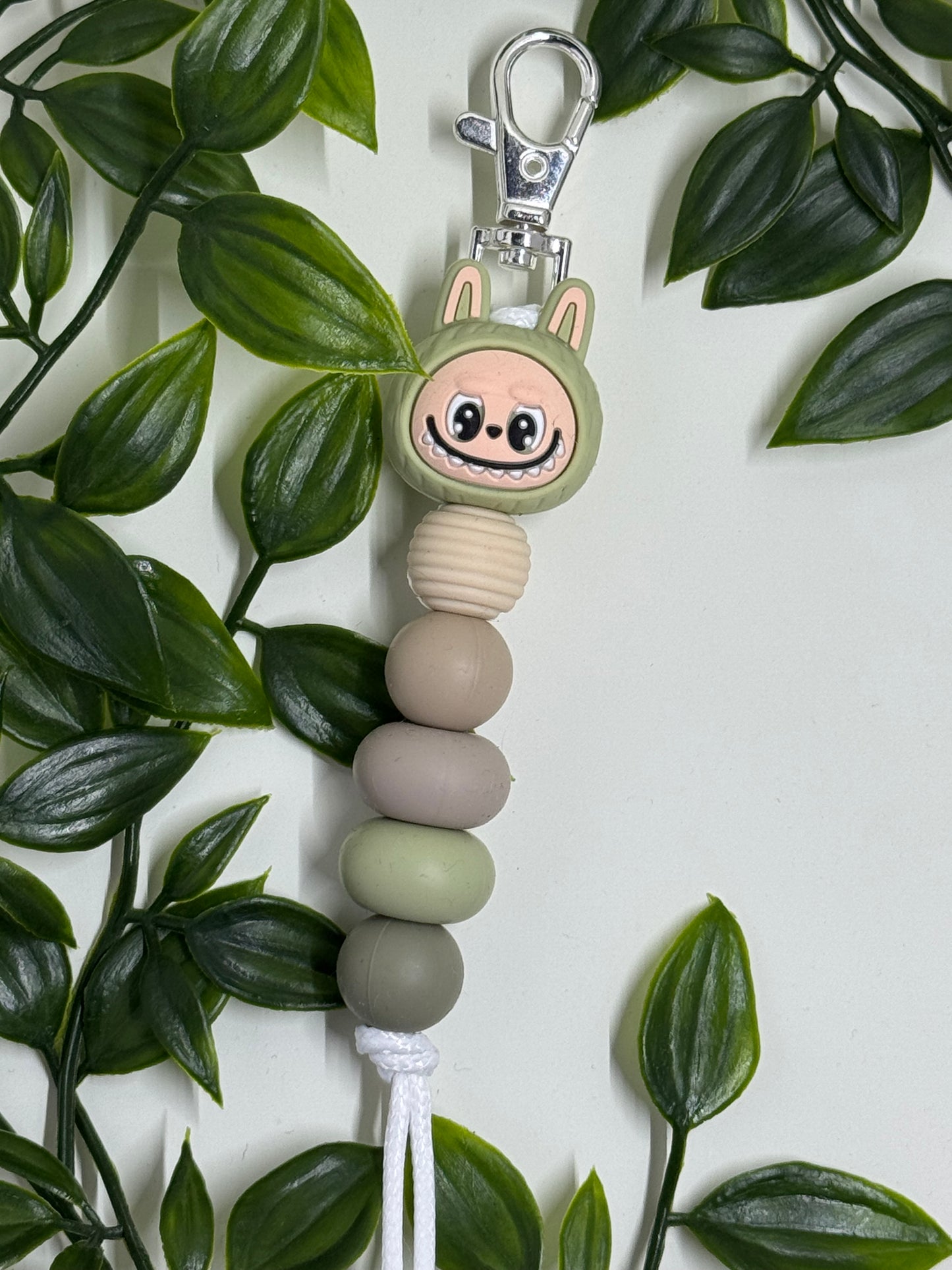 Labubu Beaded Keyrings - Sage