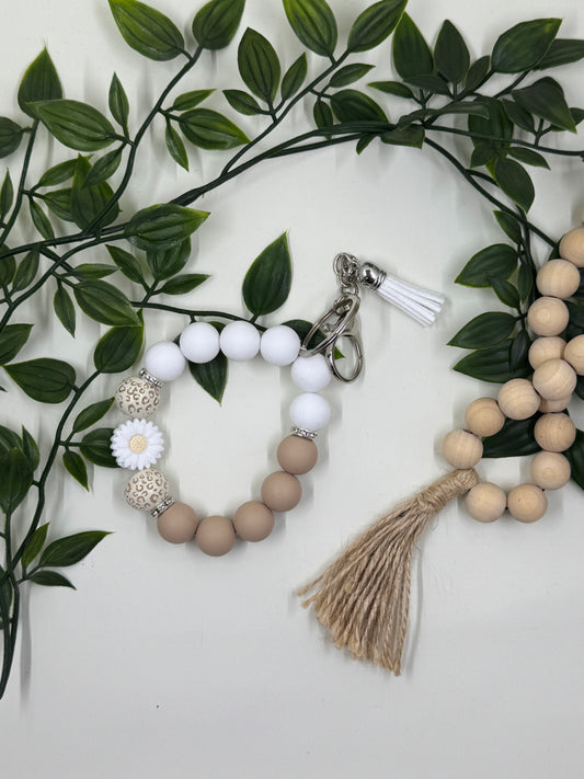 Beaded Wristlets- White Natural