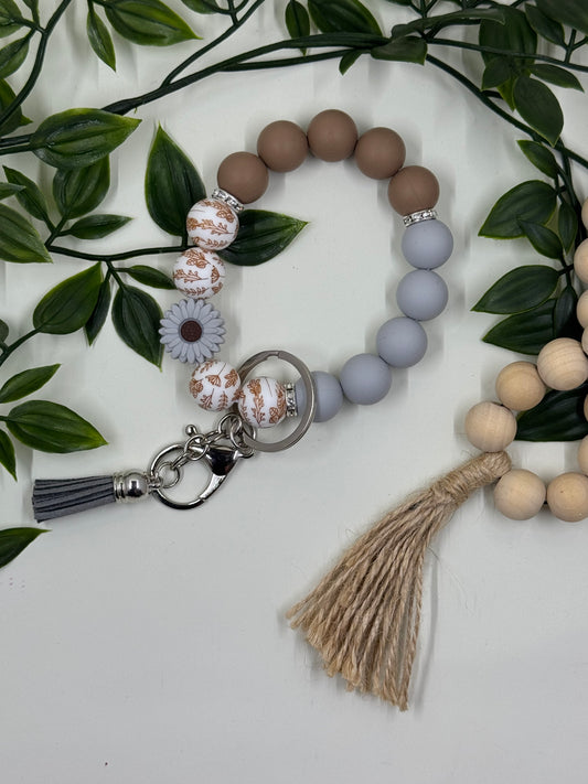 Beaded Wristlets - Grey Leaf