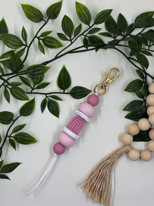 Arch Beaded Keyrings- Pink