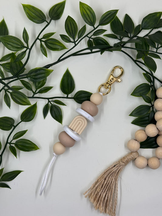 Arch Beaded Keyrings- Natural
