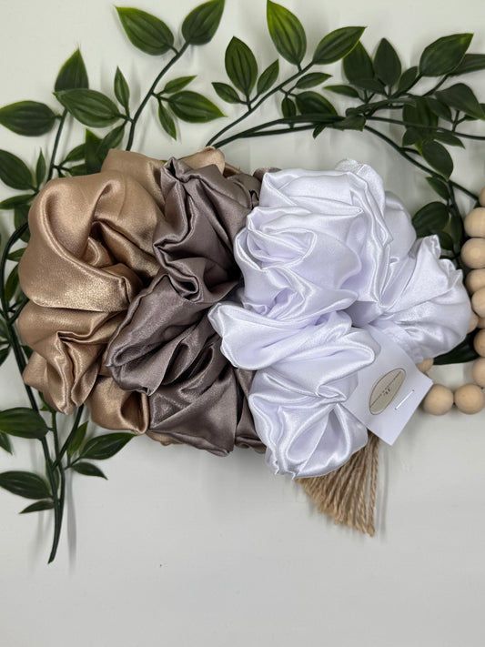 Scrunchies 3 Pack- Neutral Silk