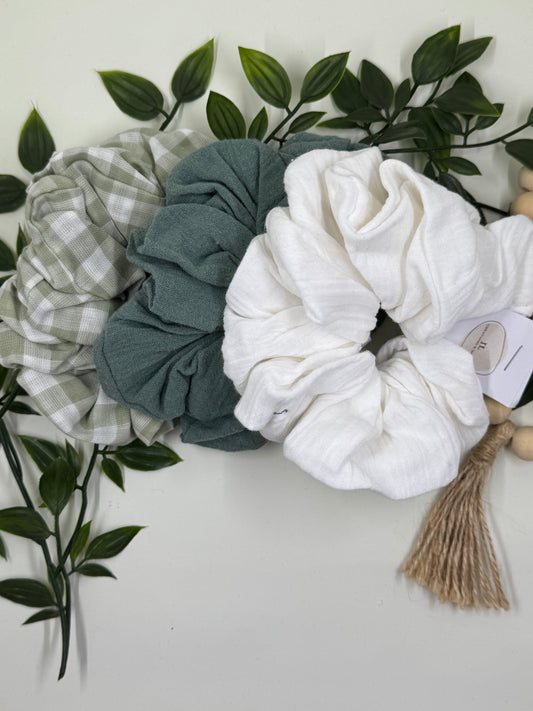 Scrunchies 3 Pack- Green