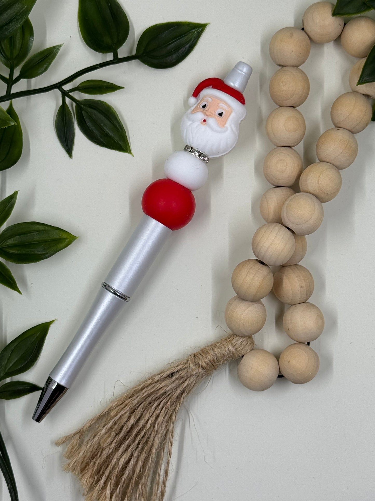 Christmas Beaded Pens- Santa