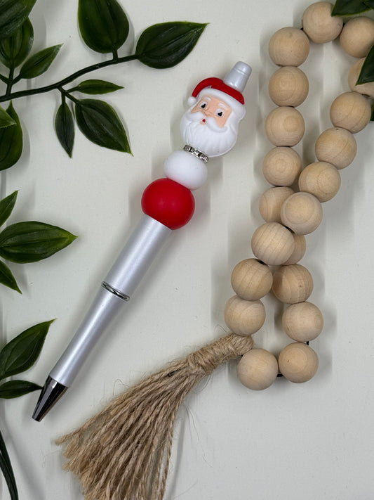 Christmas Beaded Pens- Santa