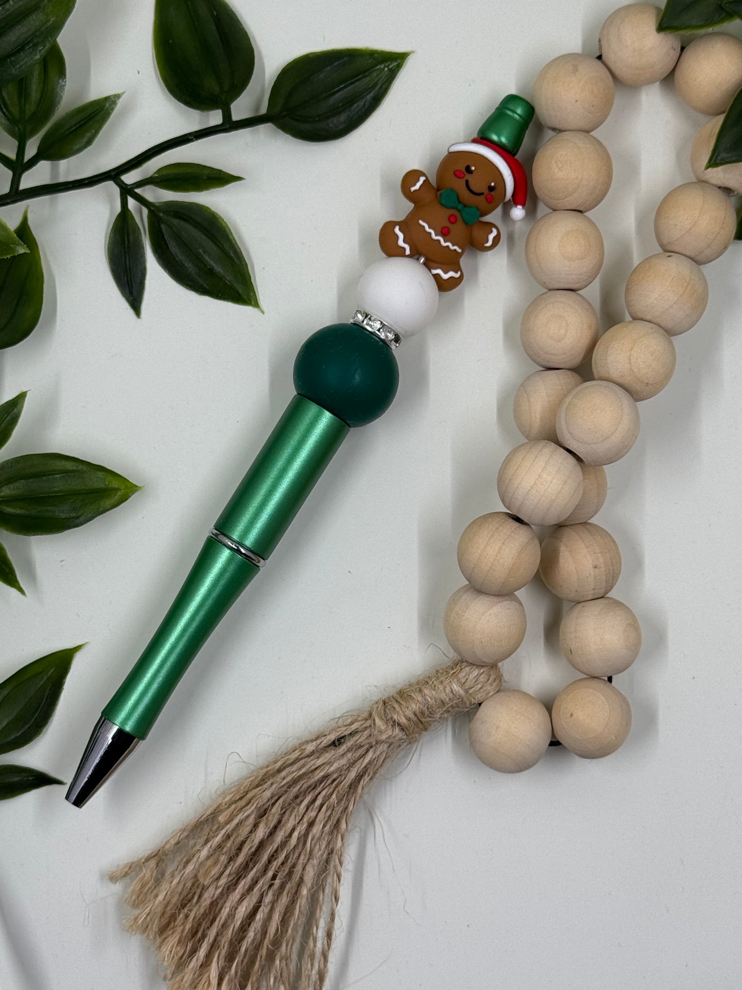 Christmas Beaded Pens- Gingerbread Man