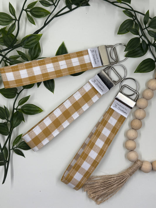 Key Fobs - Mustard Gingham