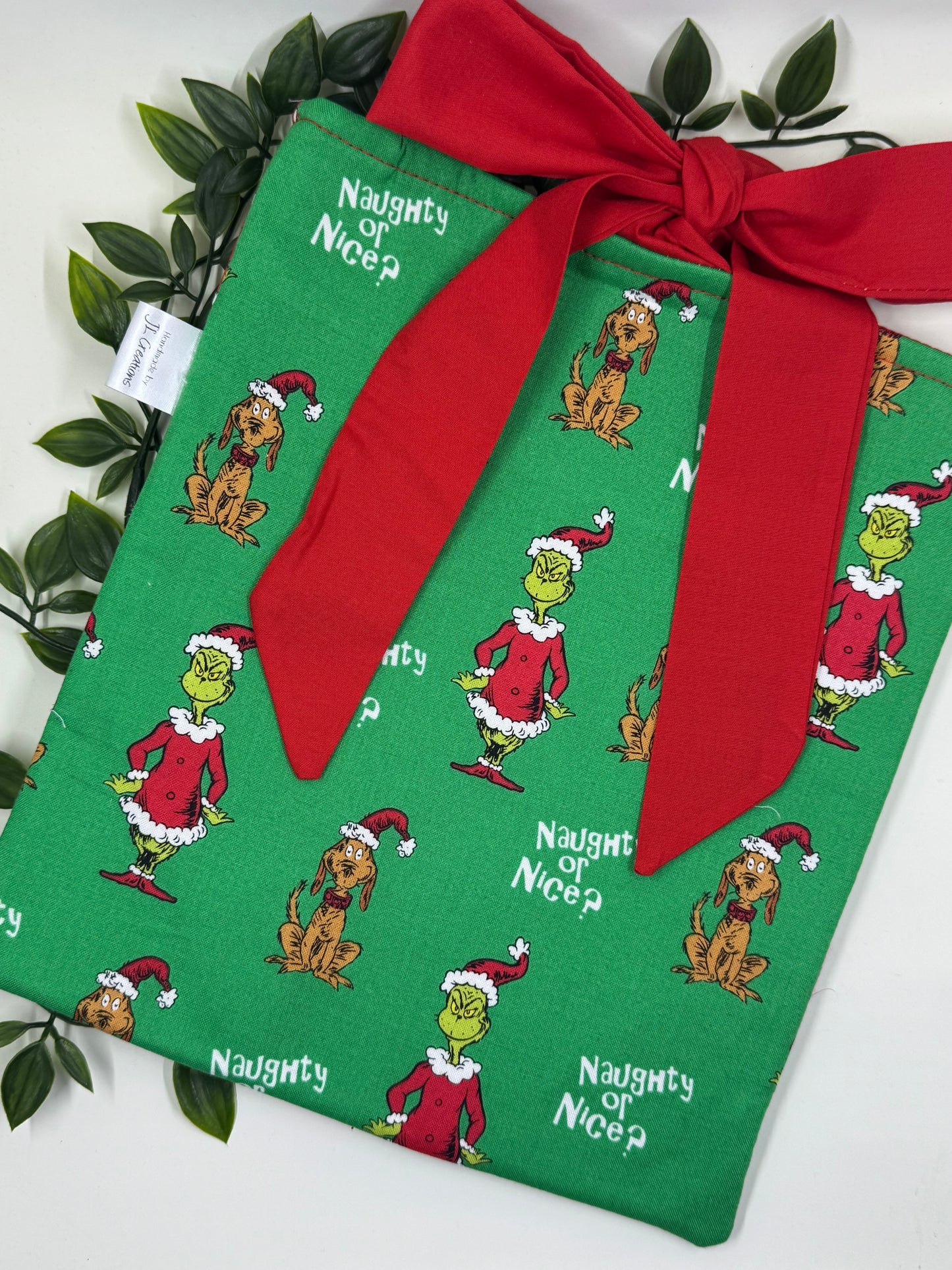 Christmas Themed Book/ iPad Pouches - Green Grinch