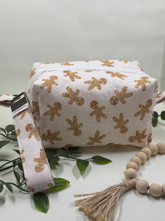 Gingerbread Man Boxed Makeup Bag