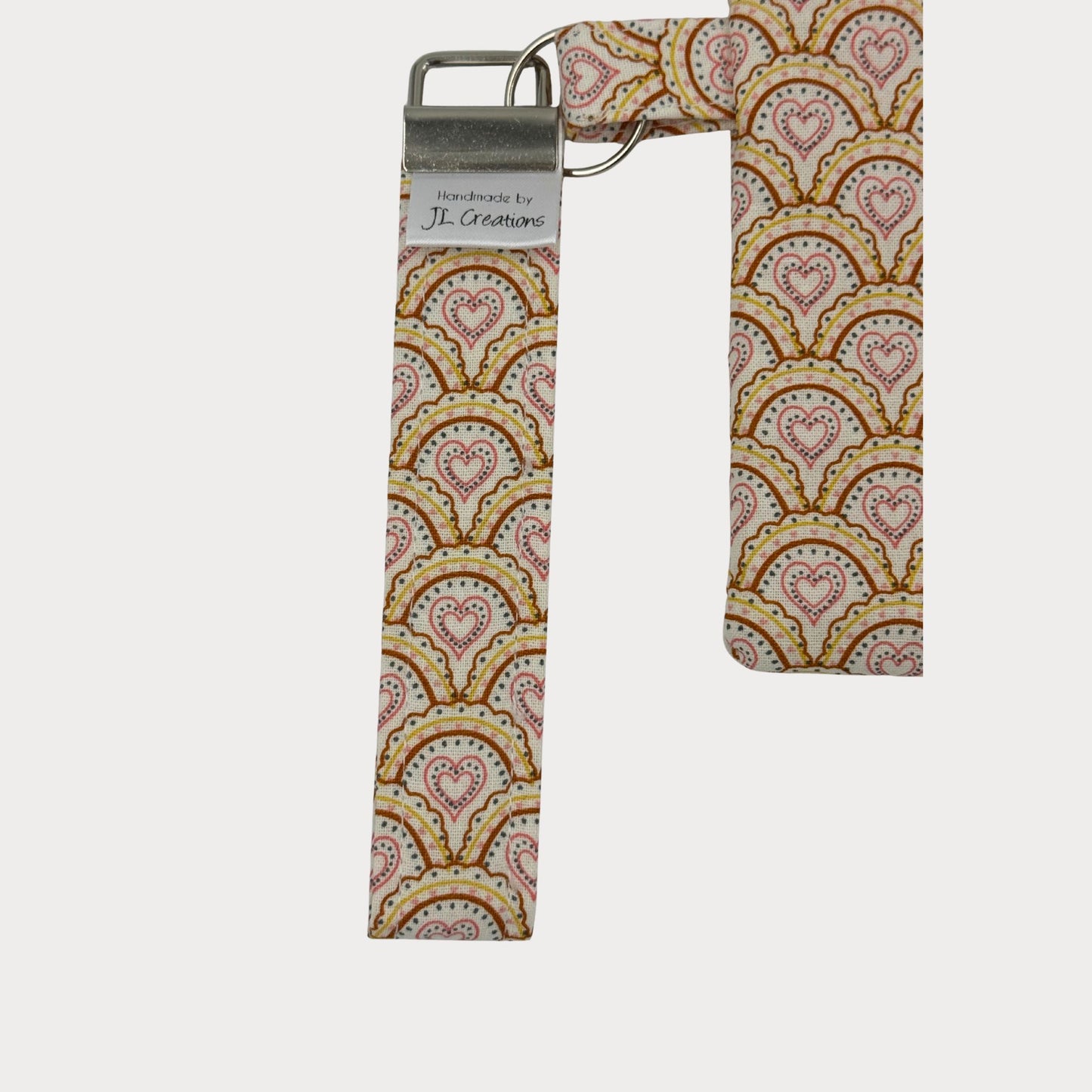 Wristlet Purse with attached Key Fob - Boho Rainbow