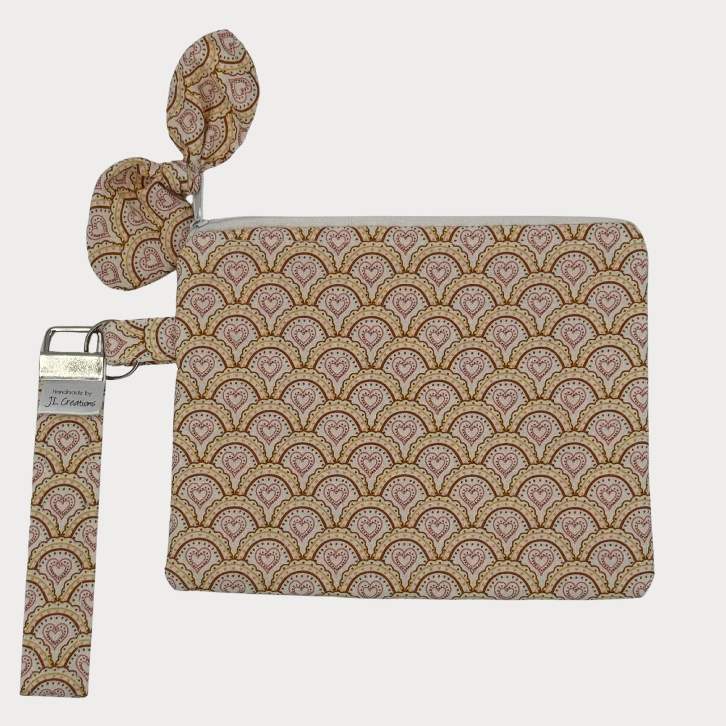 Wristlet Purse with attached Key Fob - Boho Rainbow