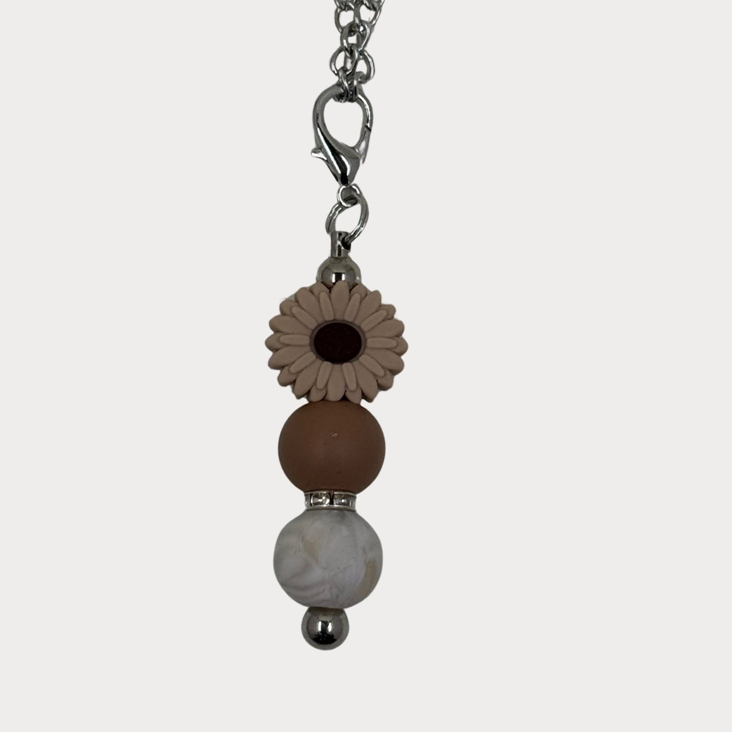 Beaded Daisy Bottle Keyrings