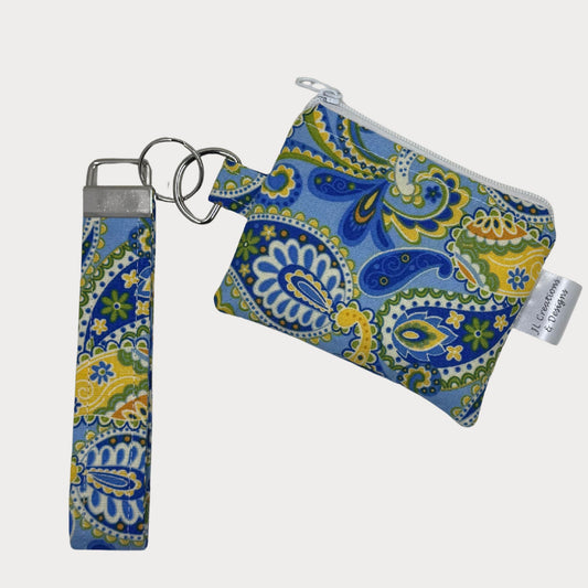 Coin Purse - Blue Paisley Bloom