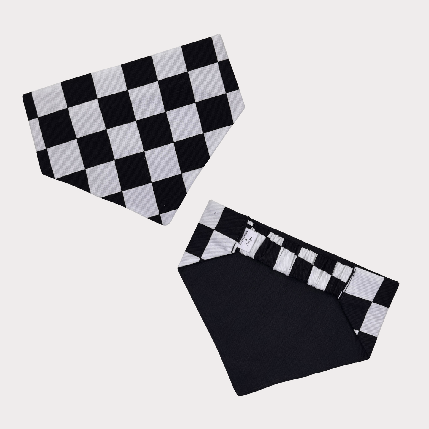 Dog Bandanas - Black and White Checkers