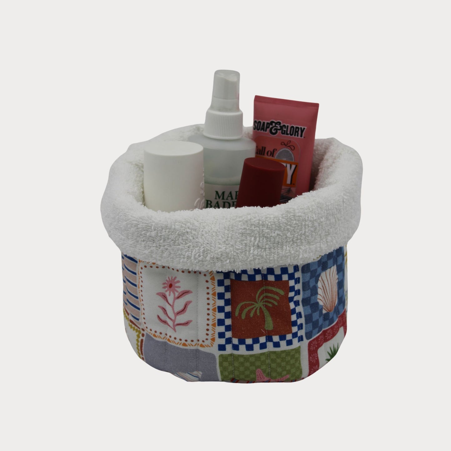 Fabric Vanity Storage Baskets - Tropical Tiles